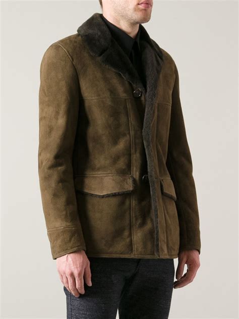 yves saint laurent shearling jacket green|SAINT LAURENT Shearling jacket .